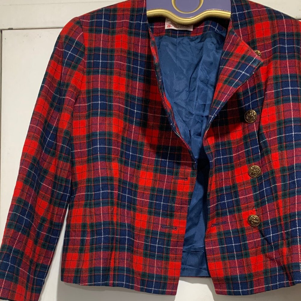 VINTAGE PENDLETON DOUBLE BREAST WOOL PLAID JACKETS SIZE SP